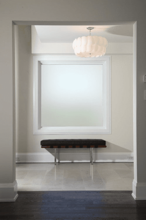 WTC Frost Plain INT applied to glass (illustrative)
