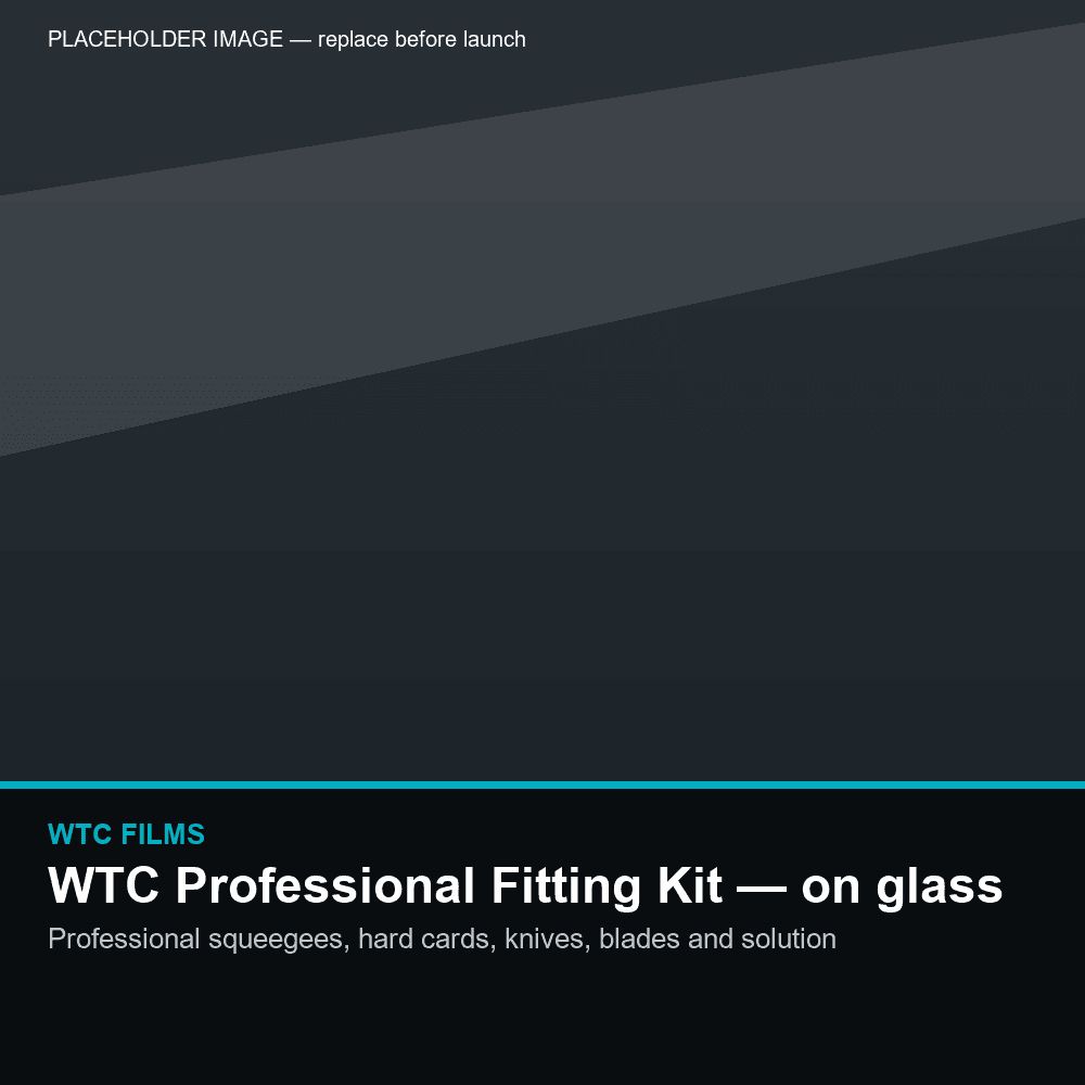WTC Professional Fitting Kit applied to glass (illustrative)