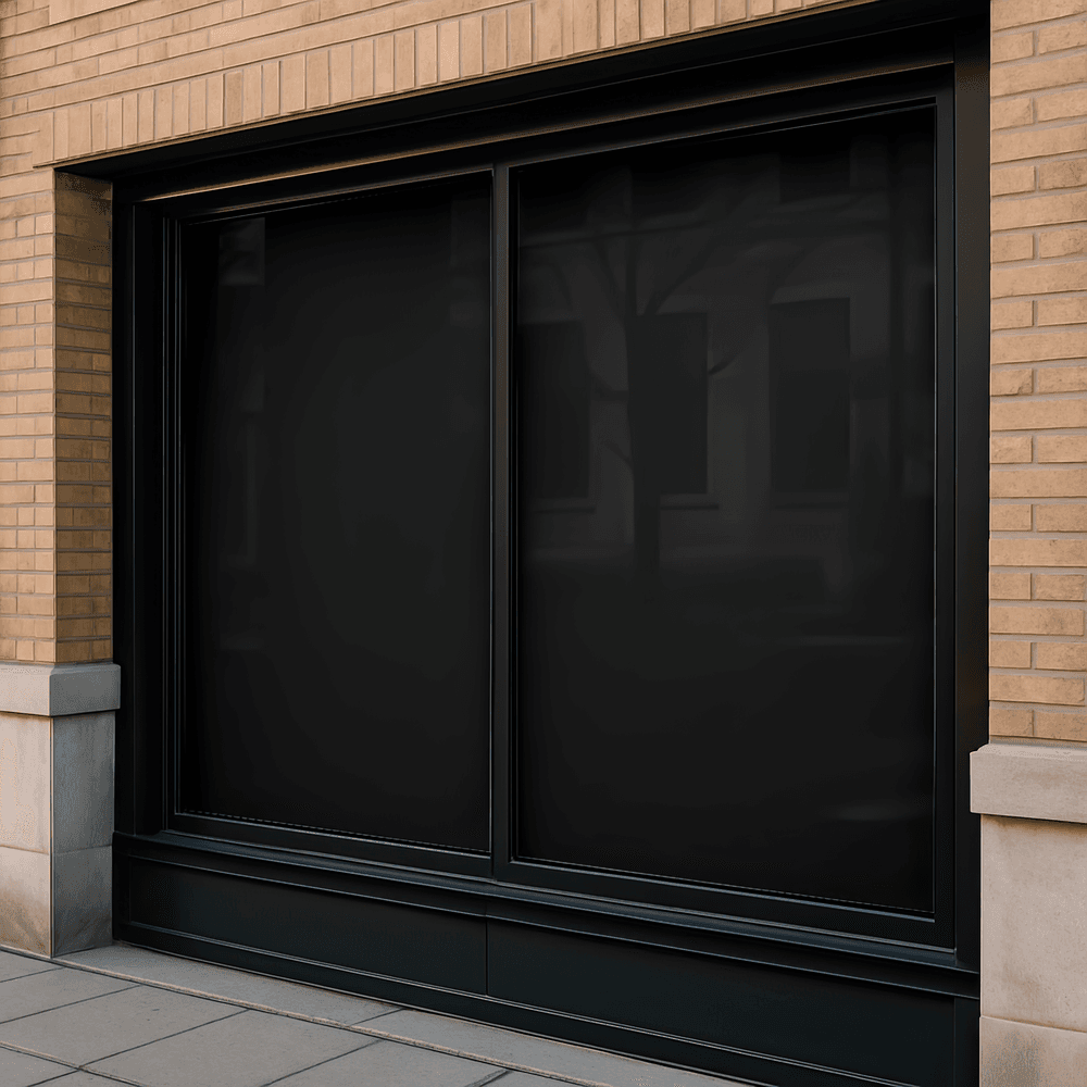 WTC Privacy Blackout INT applied to glass (illustrative)